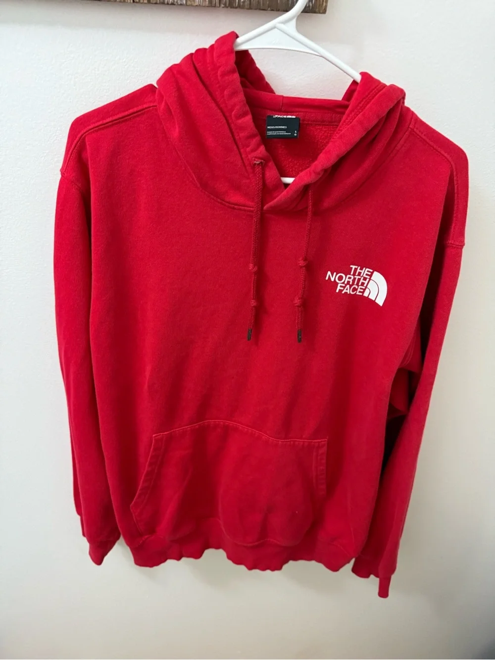 The North Face Red Pullover Hoodie with White Logo